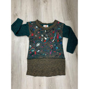 Green and brown wool pullover felted sweater jumper in recycled fabrics - Robin Boutique-Boutique 