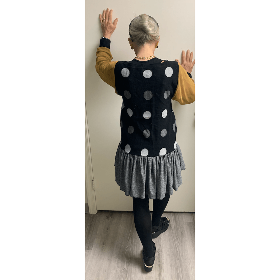 Beaded Polka Dot Repurposed Long sleeve Sweater Size XL - Robin Boutique-Boutique    &.  Reloved Fabrics