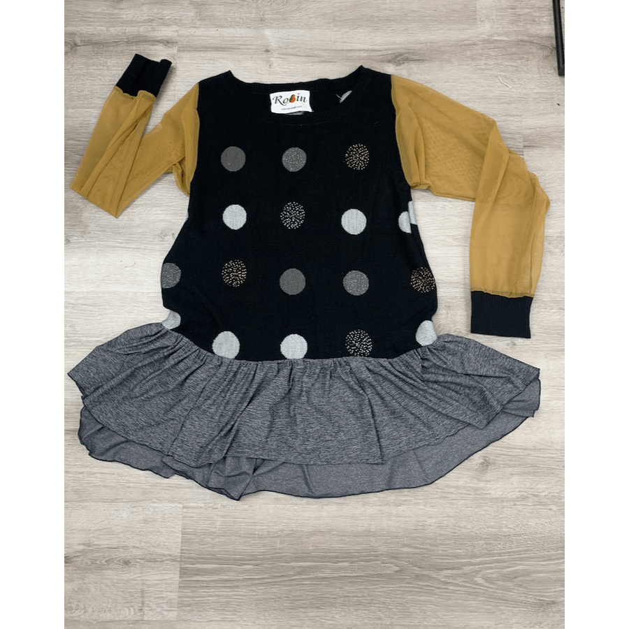 Beaded Polka Dot Repurposed Long sleeve Sweater Size XL - Robin Boutique-Boutique    &.  Reloved Fabrics