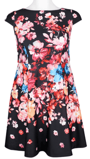 Adrianna Papell Floral Cap Sleeve Dress AP1D101252 - Robin Boutique-Boutique 