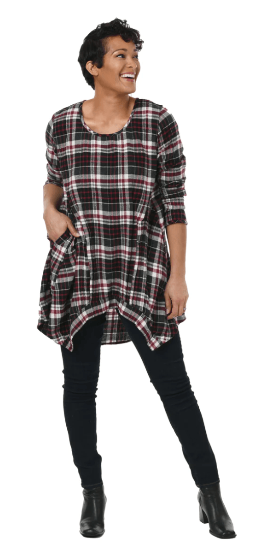 Tulip Lainey Tunic Top in soft Flannel - Robin Boutique-Boutique 