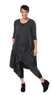 Tulip Lexi Dress in Grey Mini Chex or Charcoal Striped Circles - Robin Boutique-Boutique 