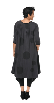 Tulip Lexi Dress in Grey Mini Chex or Charcoal Striped Circles - Robin Boutique-Boutique 