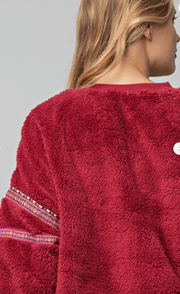 Easel Trimmed Fleece Knit Pullover Top - Robin Boutique-Boutique 