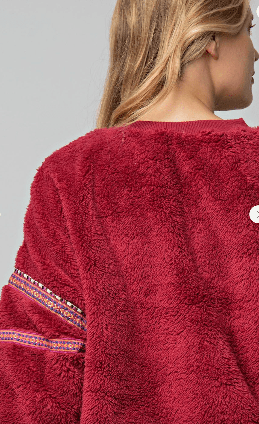 Easel Trimmed Fleece Knit Pullover Top - Robin Boutique-Boutique 