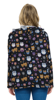 Yak Yeti Hoodie in Fun Black Owl Print Loose Fit 22650 - Robin Boutique-Boutique 
