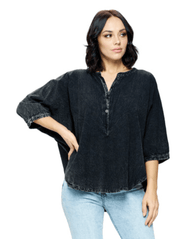 Yak Yeti Poncho Top in Stone Wash Green 22641 - Robin Boutique-Boutique 