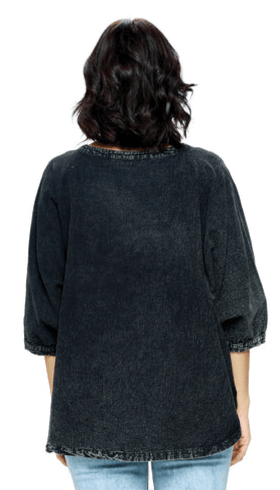 Yak Yeti Poncho Top in Stone Wash Green 22641 - Robin Boutique-Boutique 
