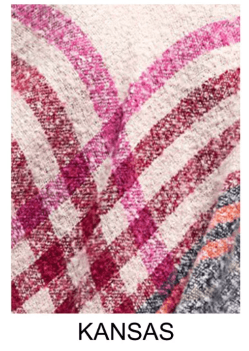 Ruggine Soft Plaid Poncho with Knit Turtle Neck One Size 2209 - Robin Boutique-Boutique 