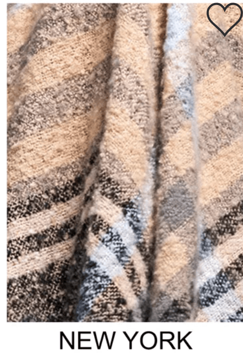 Ruggine Soft Plaid Poncho with Knit Turtle Neck One Size 2209 - Robin Boutique-Boutique 