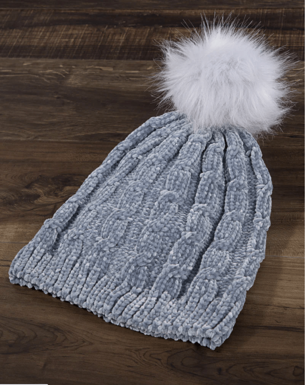 Chenille Soft Cable Knit Beanie Hat in Many Colors One Size 5013 - Robin Boutique-Boutique 