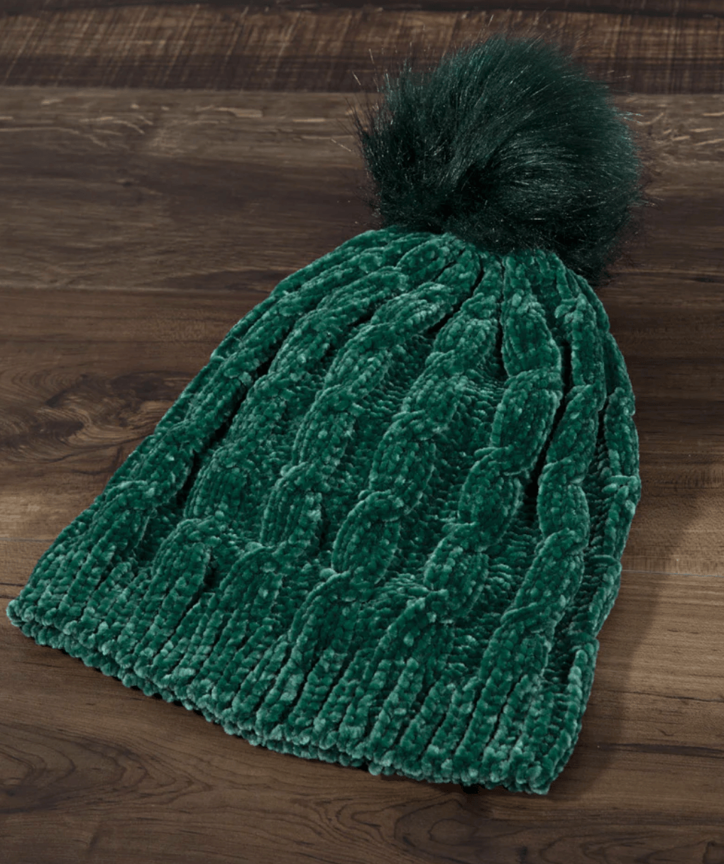 Chenille Soft Cable Knit Beanie Hat in Many Colors One Size 5013 - Robin Boutique-Boutique 