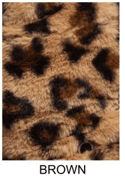 Vegan One Size Animal Print Fur Fingerless Gloves with Top-Over Cover 7907 - Robin Boutique-Boutique 