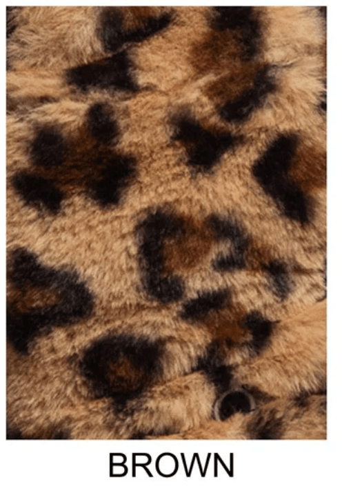 Vegan One Size Animal Print Fur Fingerless Gloves with Top-Over Cover 7907 - Robin Boutique-Boutique 