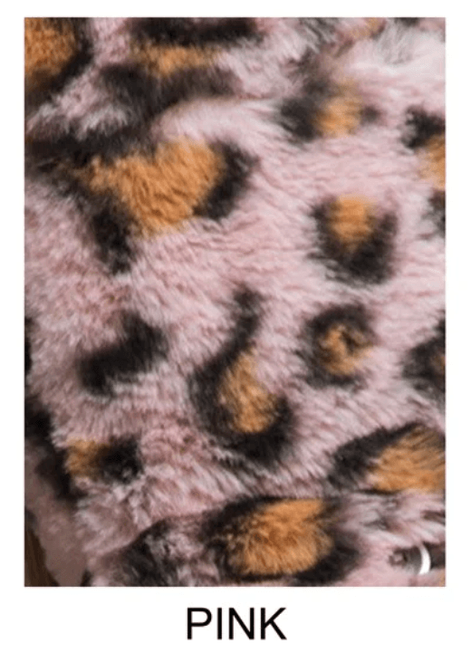 Vegan One Size Animal Print Fur Fingerless Gloves with Top-Over Cover 7907 - Robin Boutique-Boutique 