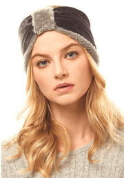 Faux Fur Knotted Velvet Head Wrap-LHB014 - Robin Boutique-Boutique 