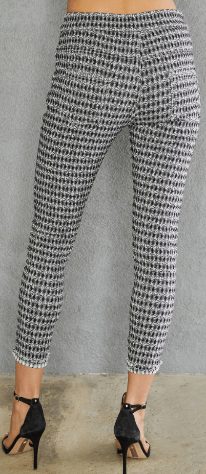 Black Jogger Pants with Diamond Pattern in Black Army Green By Venti6 6525-DIAMONDS - Robin Boutique-Boutique 