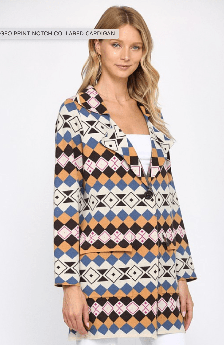 FATE Jacket in geo print and pockets FW6555 - Robin Boutique-Boutique 