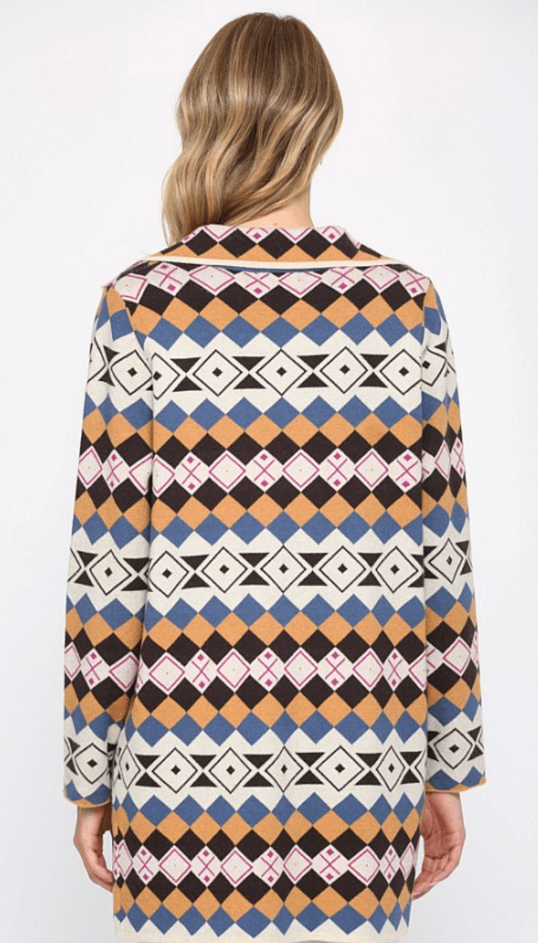 FATE Jacket in geo print and pockets FW6555 - Robin Boutique-Boutique 