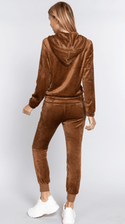 Basic Velour Jogger Sets - Jacket and Pants - SET12297 - Robin Boutique-Boutique 