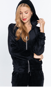 Basic Velour Jogger Sets - Jacket and Pants - SET12297 - Robin Boutique-Boutique 