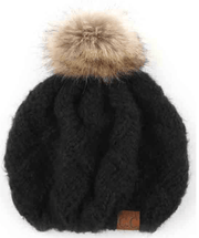 C.C Basket Weave Hand Knitted Beret Beanie hat-BR-02 - Robin Boutique-Boutique 