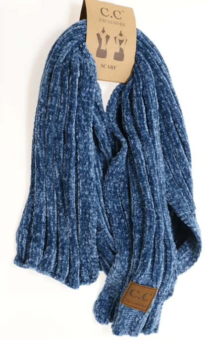 Solid Ribbed Chenille CC Scarf SF30 - Robin Boutique-Boutique 