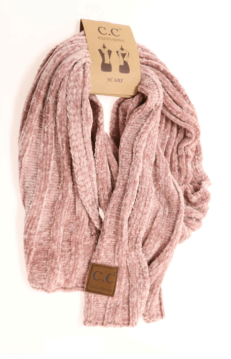 Solid Ribbed Chenille CC Scarf SF30 - Robin Boutique-Boutique 