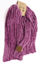 Solid Ribbed Chenille CC Scarf SF30 - Robin Boutique-Boutique 