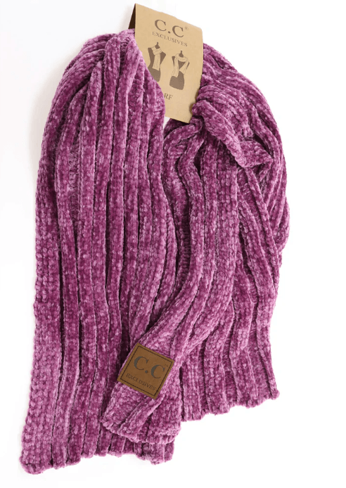 Solid Ribbed Chenille CC Scarf SF30 - Robin Boutique-Boutique 