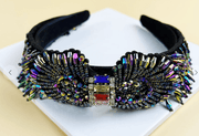 Large Ornate Crsytal Headband with Bead Strings 10251 - Robin Boutique-Boutique 
