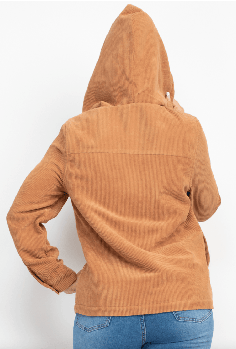 Cordoroy Jacket with Hood and Shearling lined BJ07273 - Robin Boutique-Boutique 