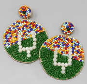 Beaded football earrings in various styles - Robin Boutique-Boutique 