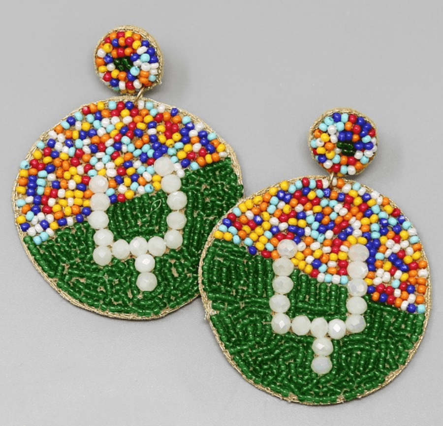 Beaded football earrings in various styles - Robin Boutique-Boutique 