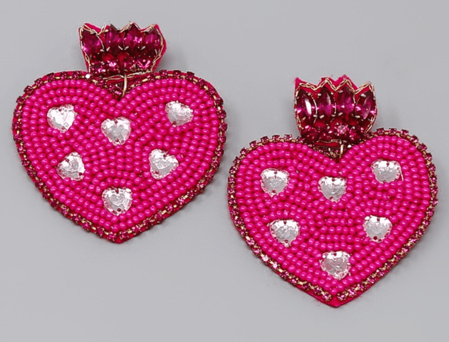 Various Valentines Day Beaded Earrings - Robin Boutique-Boutique 
