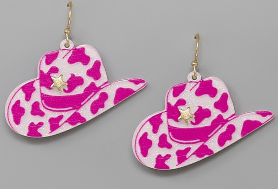 Cowgirl Hat Acetate Earrings - Robin Boutique-Boutique 
