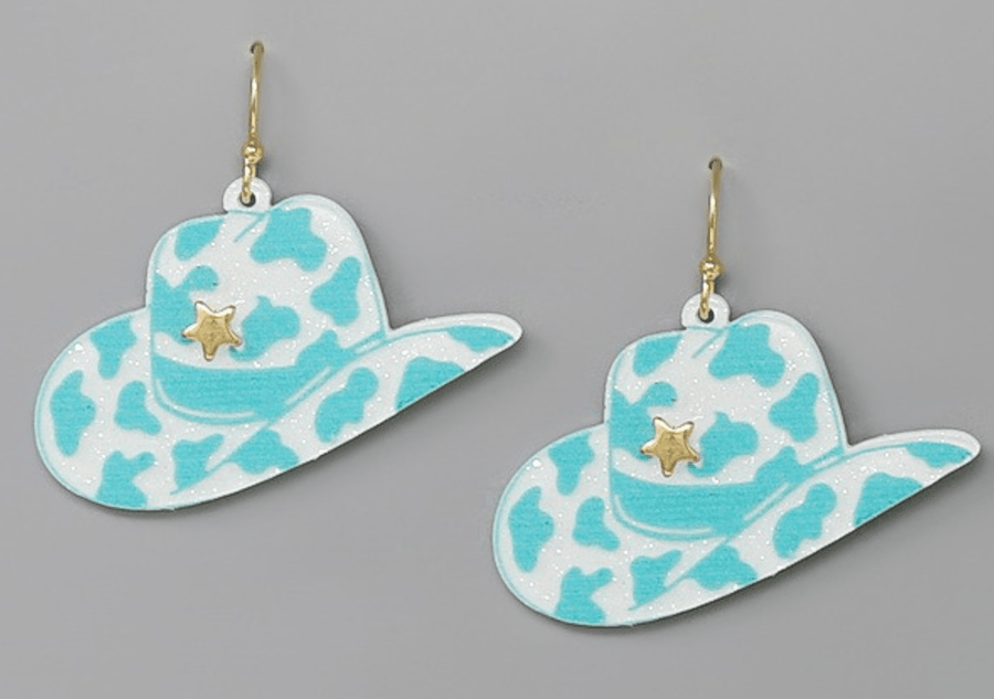 Cowgirl Hat Acetate Earrings - Robin Boutique-Boutique 