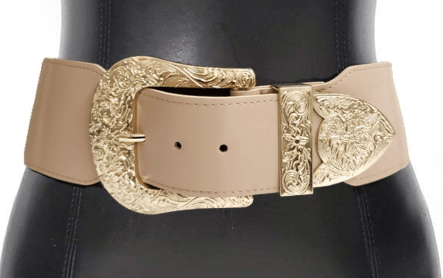 Western Wide Elastic Belt with silver buckle and 75000 - Robin Boutique-Boutique 
