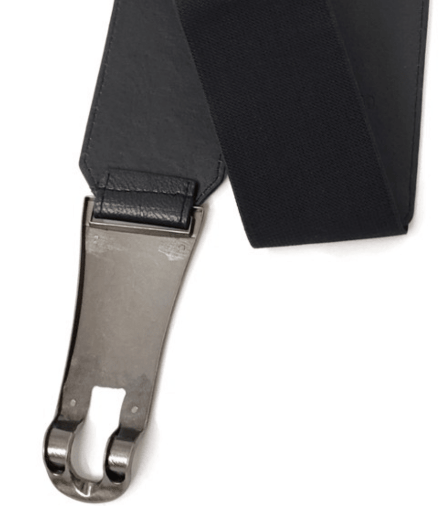 Black Elastic Belt with square antiqued front fastener 5080 - Robin Boutique-Boutique 