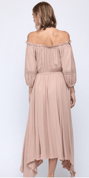 Fate Rayon layered off shoulder maxi dress 4621 - Robin Boutique-Boutique 