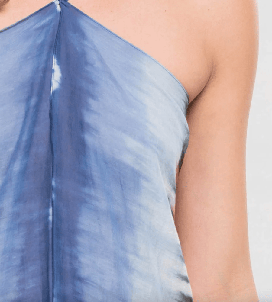 Tie Dye Halter Dress with Tassels and Front Ties. 70465W LS - Robin Boutique-Boutique 