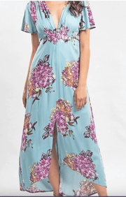 FloraL V-neck maxi dress 71223 WL - Robin Boutique-Boutique 
