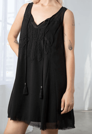 LS 72359WL Sheer Chiffon Sleeveless Tank Mini Dress - Robin Boutique-Boutique 