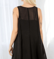 LS 72359WL Sheer Chiffon Sleeveless Tank Mini Dress - Robin Boutique-Boutique 