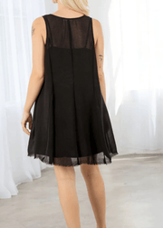 LS 72359WL Sheer Chiffon Sleeveless Tank Mini Dress - Robin Boutique-Boutique 
