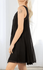 LS 72359WL Sheer Chiffon Sleeveless Tank Mini Dress - Robin Boutique-Boutique 