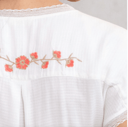 LS 13771W Embroidered Short Sleeve Wrap Front Top - Robin Boutique-Boutique 