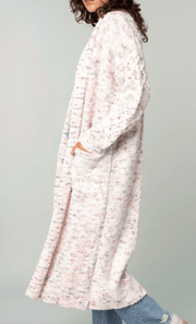 51028K LS Speckled Shawl Collar Long Sleeve Knit Cardigan - Robin Boutique-Boutique 