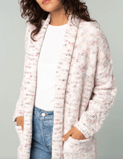 51028K LS Speckled Shawl Collar Long Sleeve Knit Cardigan - Robin Boutique-Boutique 