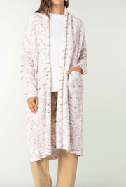 51028K LS Speckled Shawl Collar Long Sleeve Knit Cardigan - Robin Boutique-Boutique 